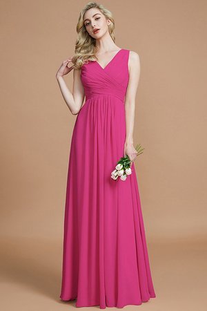 Robe demoiselle d'honneur fermeutre eclair manche nulle ruché ligne a avec chiffon