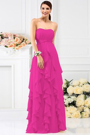 Robe demoiselle d'honneur plissage longue avec chiffon de bustier manche nulle