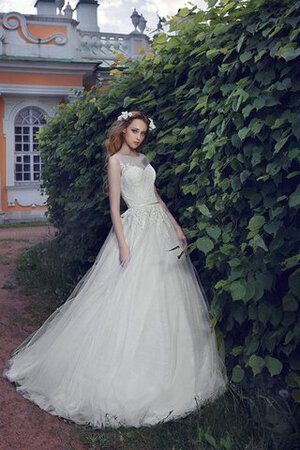 Robe de mariée naturel trou de serrure de mode de bal appliques de traîne mi-longue