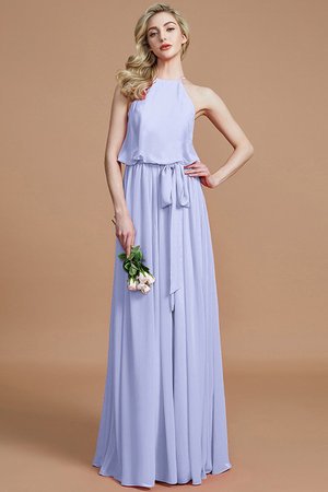 Robe demoiselle d'honneur avec ruban avec chiffon dénudé ceinture ligne a