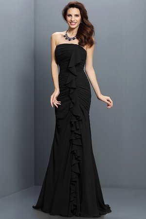 Robe demoiselle d'honneur longue avec chiffon de bustier manche nulle de sirène