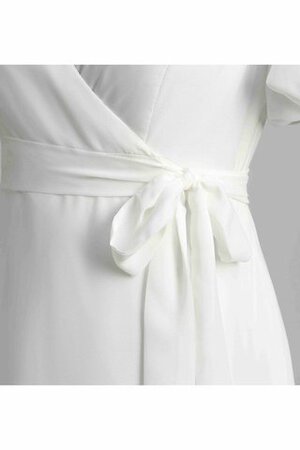 Robe de mariée charmeuse bombé ceinture v encolure avec ruban