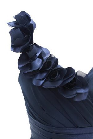 Robe demoiselle d'honneur plissage d'épaule asymétrique en chiffon avec zip ligne a