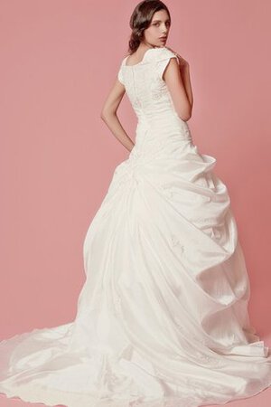 Robe de mariée avec manche courte de traîne courte pendant fermeutre eclair ligne a