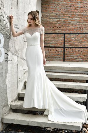 Robe de mariée avec perle en satin mode sexy longue