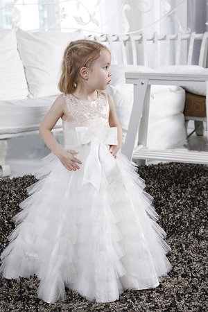 Robe cortège fille longue avec nœud à boucle col u profond de princesse ligne a