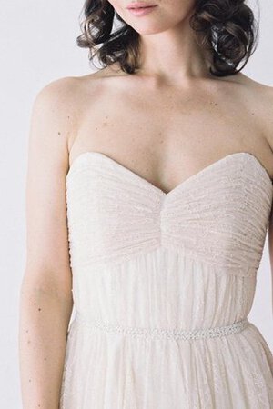 Robe de mariée naturel longueur au ras du sol cordon ligne a col en forme de cœur