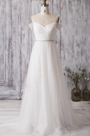 Robe de mariée naturel textile en tulle entrecroisé longueur au ras du sol fermeutre eclair