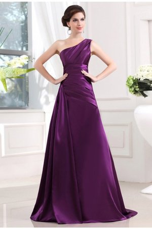 Robe de bal plissage de princesse de traîne courte satin tissé extensible ligne a