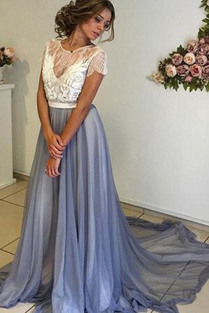 Robe de bal à la mode romantique de traîne moyenne avec décoration dentelle avec ruban