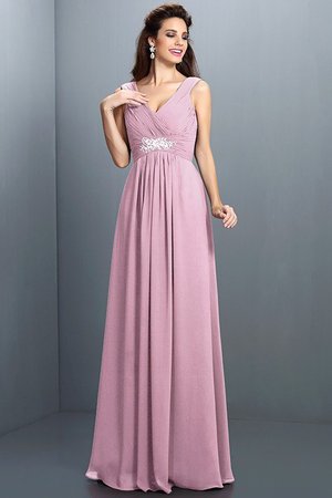 Robe demoiselle d'honneur plissage naturel en chiffon avec fronce avec sans manches