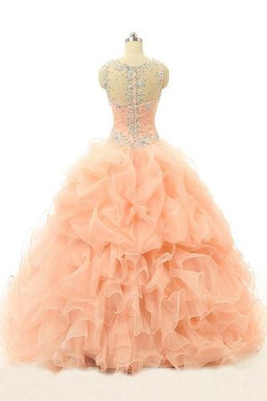 Robe de quinceanera de lotus manche nulle en organza de mode de bal longueru au niveau de sol