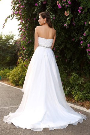 Robe de mariée col en forme de cœur haut bas de princesse asymétrique avec perle