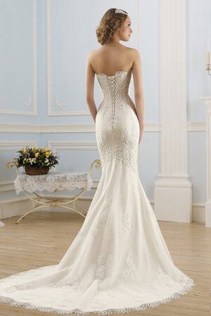 Robe de mariée distinguee cordon avec perle decoration en fleur avec sans manches