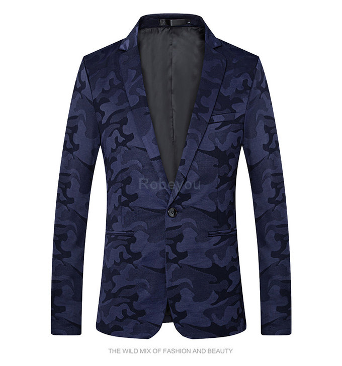 Imprimé blazer hommes smoking mâle vestes asiatique taille