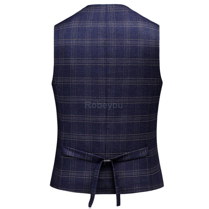 Ensemble slim fit mariage hommes costumes plaid 3 pièces hommes costumes marque un bouton