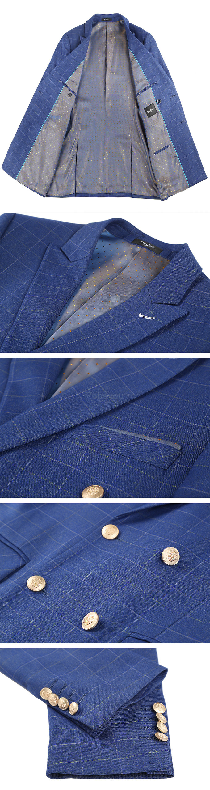 Veste double boutonnage marque manteaux hommes blazer slim fit marque de luxe