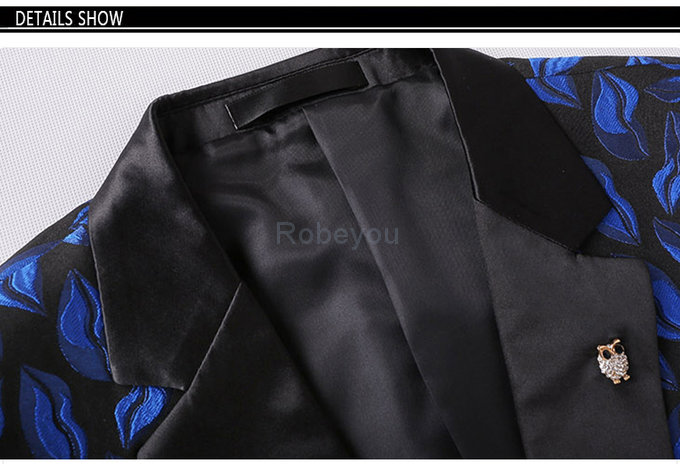 Veste costume hommes bleu nouveauté hommes pochette jolie blazer