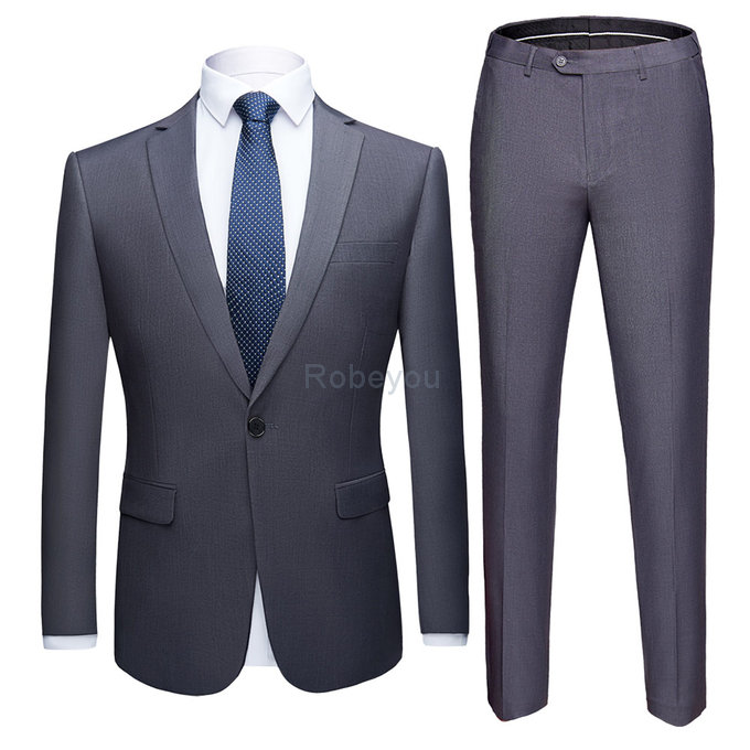 Mariage smoking mâle hommes costumes gris ensemble terno