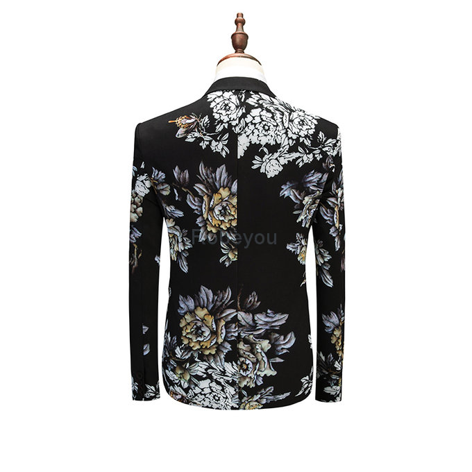 Blazer hommes floral costumes blazer marié imprimé costume mode