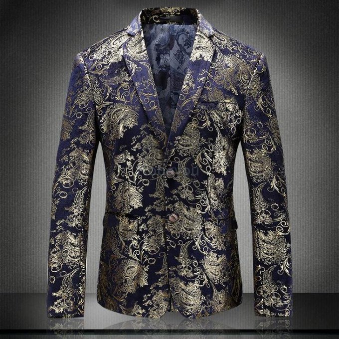 Imprimé costume tendance mode nouveau slim convient blazers veste manteau fleur