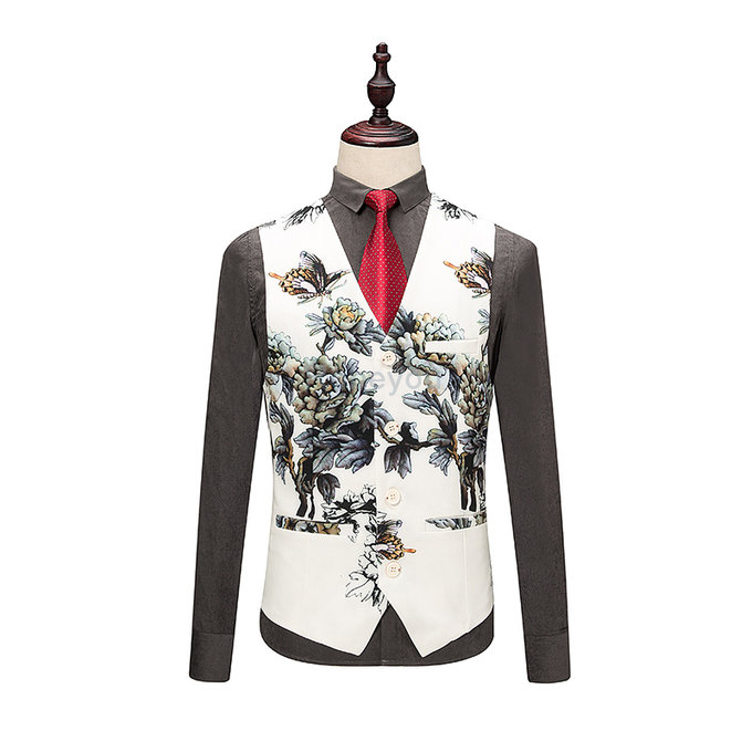 Blazer hommes floral costumes blazer marié imprimé costume mode