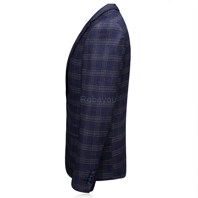 Ensemble slim fit mariage hommes costumes plaid 3 pièces hommes costumes marque un bouton