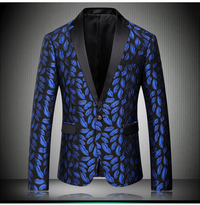 Veste costume hommes bleu nouveauté hommes pochette jolie blazer