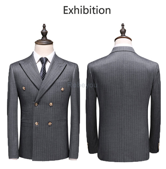 Smoking costumes double boutonnage mode mariage masculino costumes blazer