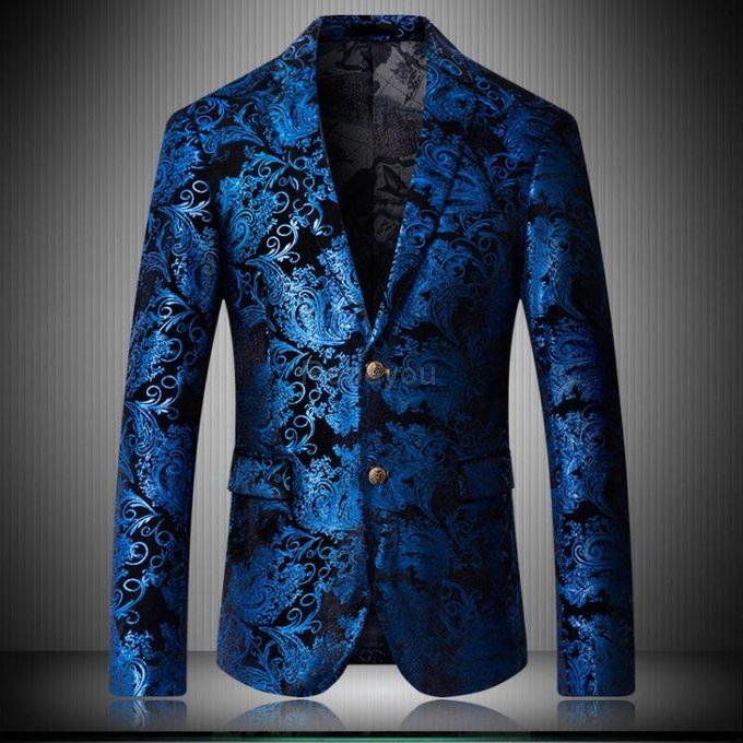 Imprimé costume tendance mode nouveau slim convient blazers veste manteau fleur