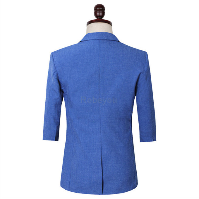 Blazer mâle costumes ensemble 2 pièces costumes bleu safari nouveau design