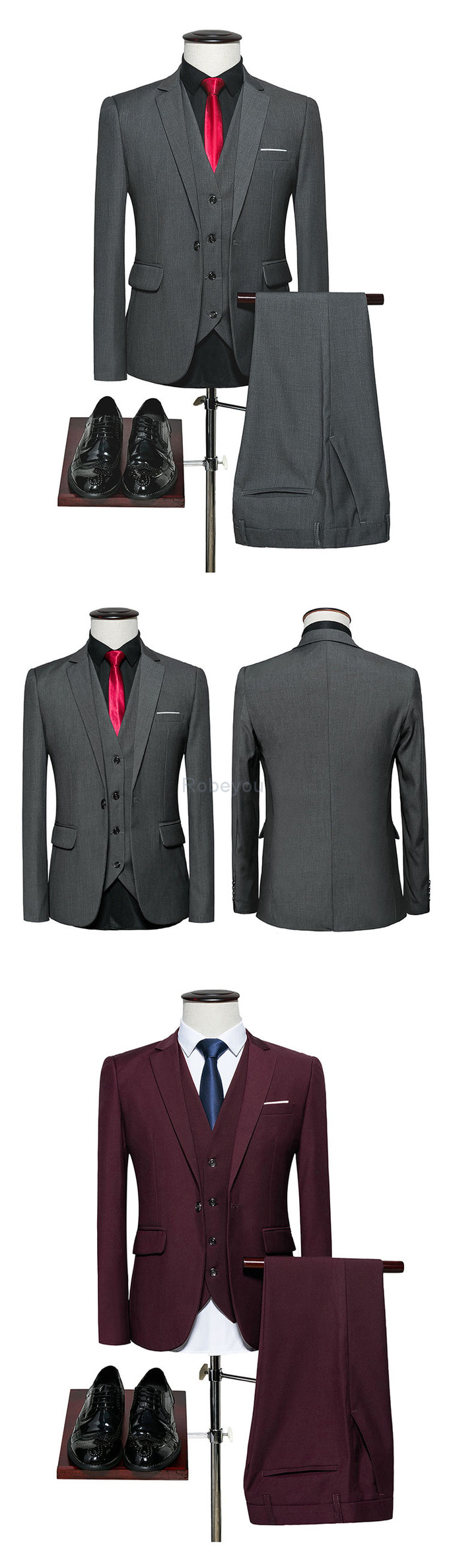 Blazers ensembles de mode hommes slim fit noir veste