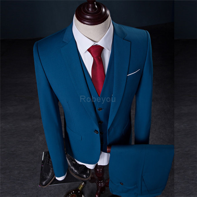Gilet + pantalon nouveaux hommes loisirs simple couleur boutonnage costumes