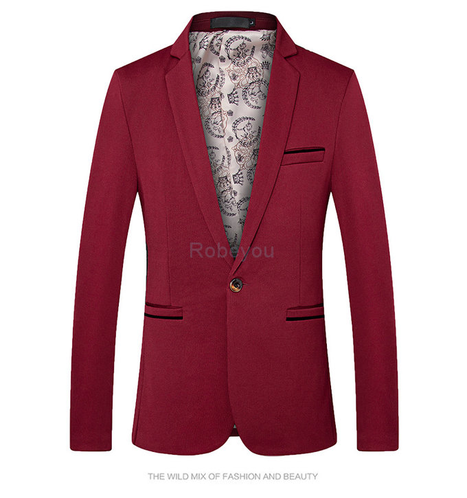 Et automne hommes costume mode blazer slim fit printemps