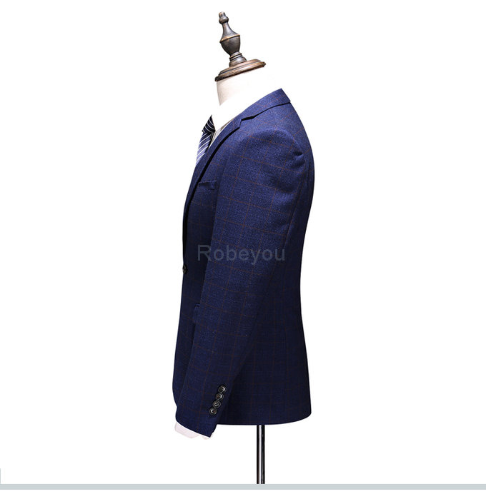 Costume hommes party mariage gris rayure hommes veste + gilet + pantalon