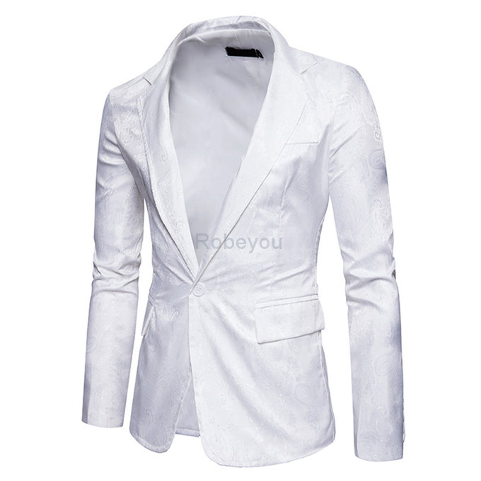 Et automne mode nouveaux hommes costume imprimer slim convient blazers veste manteau fleur