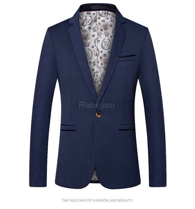 Et automne hommes costume mode blazer slim fit printemps