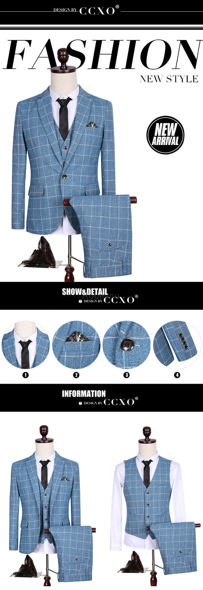 Plaid costumes hommes costume costume hommes avec pantalon marié bleu