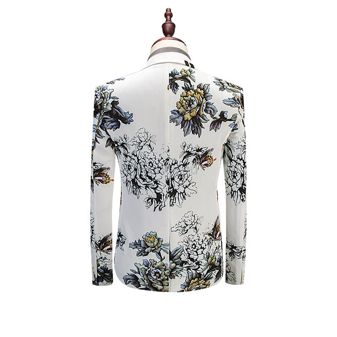 Blazer hommes floral costumes blazer marié imprimé costume mode