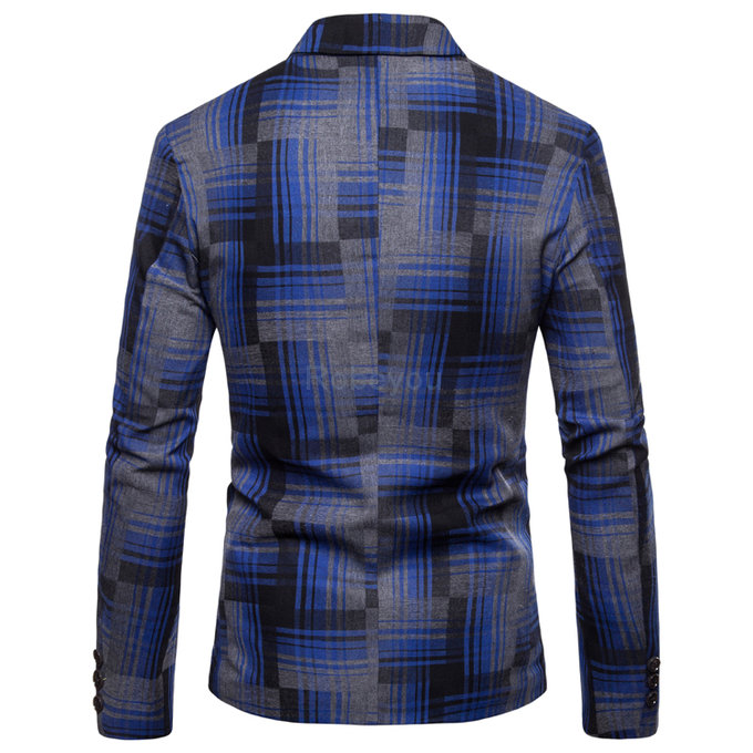 Nouveaux hommes mode manteau/hommes plaid costume veste fleur