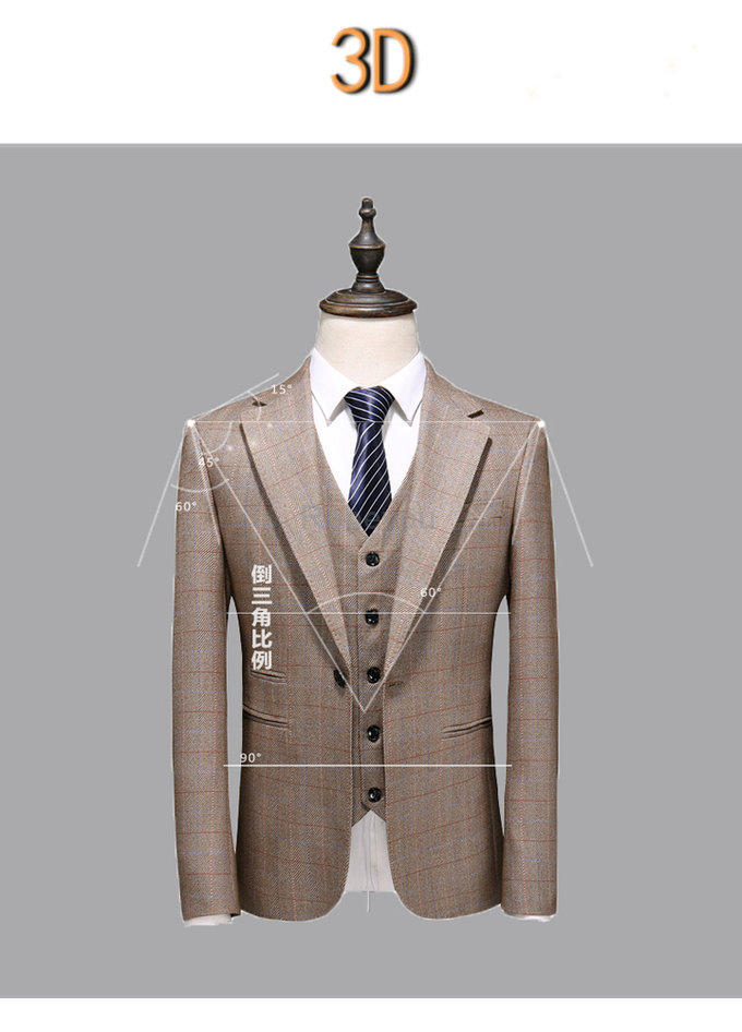 Travail affaires plaid un bouton fête slim fit costume blazers costume