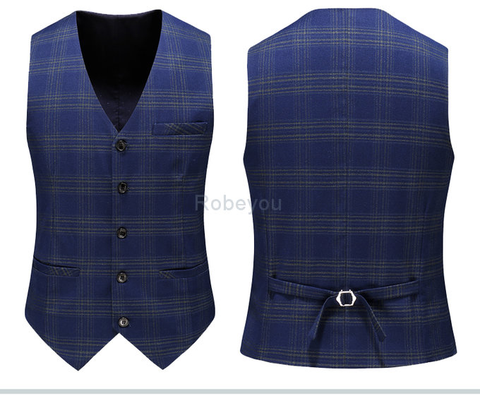 Marié mariage bleu formel double boutonnage hommes costumes