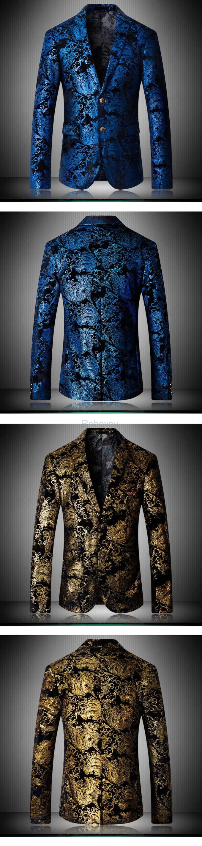 Blazer décontracté floral hommes impression pour hommes costumes jaqueta