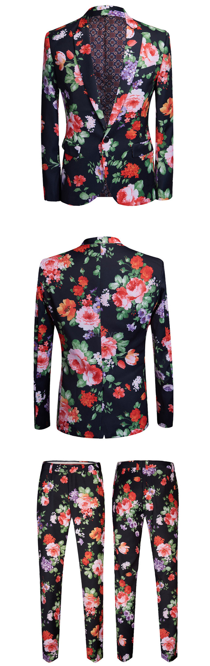 Fleur décontracté boutique veste mode 2 pièces slim fit