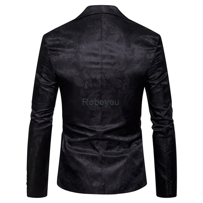 Et automne mode nouveaux hommes costume imprimer slim convient blazers veste manteau fleur