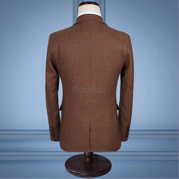 Solide veste hommes costumes hommes 3 pièces veste + pantalon + gilet manteau