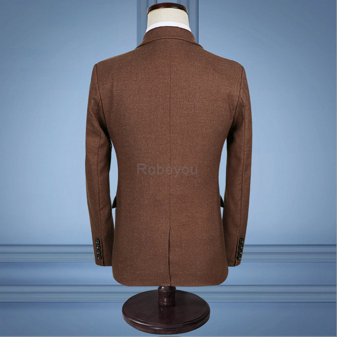 Solide veste hommes costumes hommes 3 pièces veste + pantalon + gilet manteau