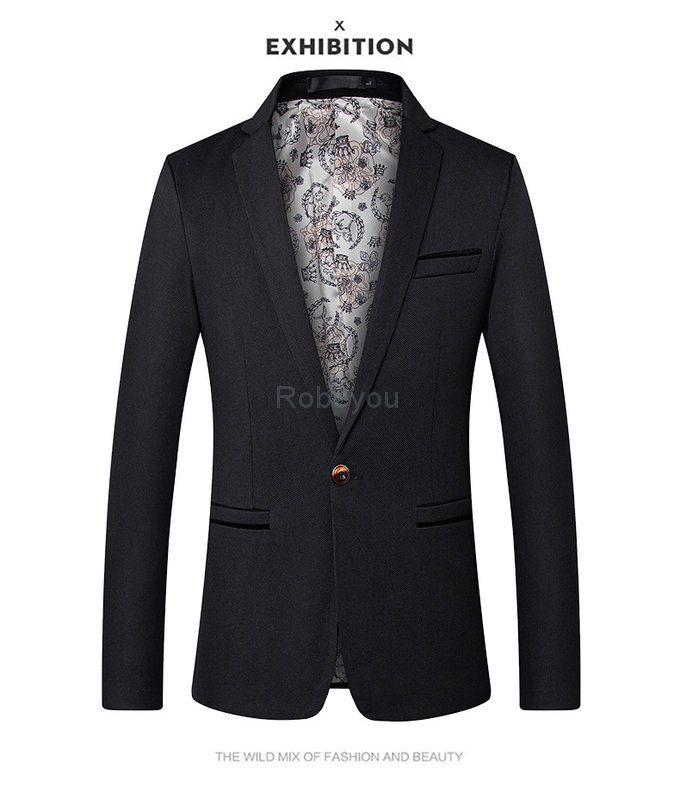 Et automne hommes costume mode blazer slim fit printemps