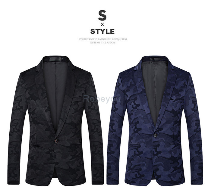 Imprimé blazer hommes smoking mâle vestes asiatique taille