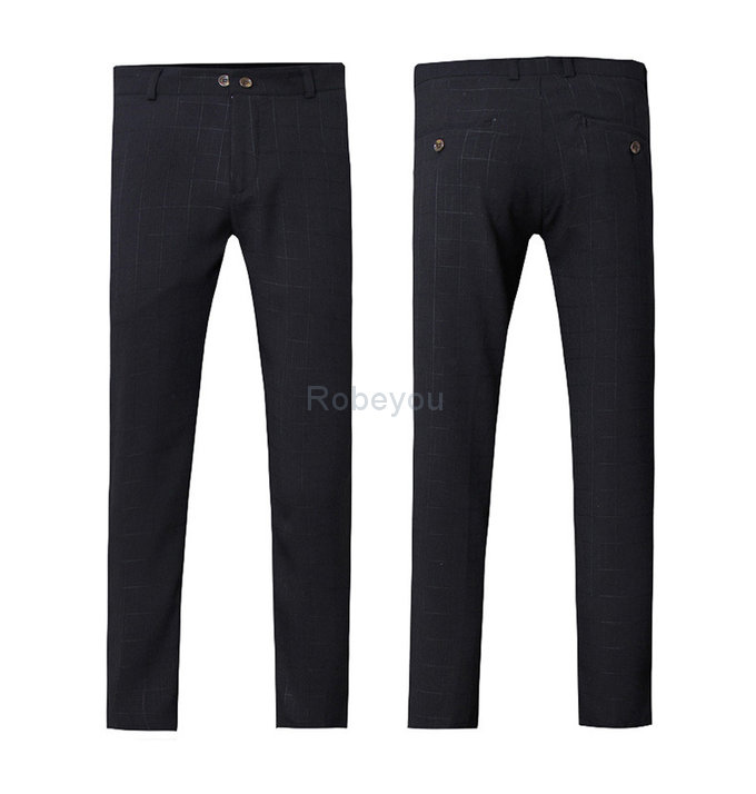 Hommes slim fit costumes terno pour hommes pantalon ensembles